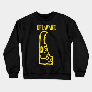 Delaware Grunge Smiling Face Black Background Crewneck Sweatshirt